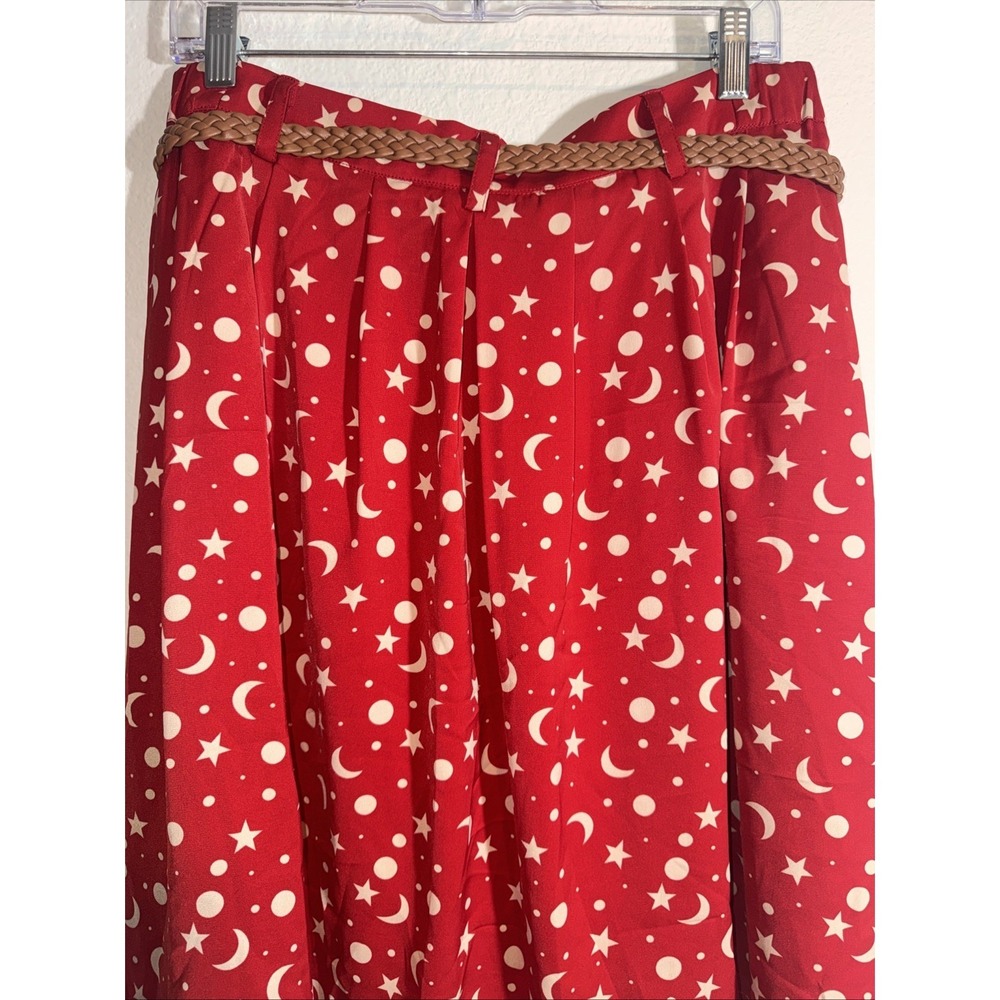 Modcloth Skirt Red Moon & Stars Large Whimsigoth Witch Cottage Core NWT - Picture 9 of 16
